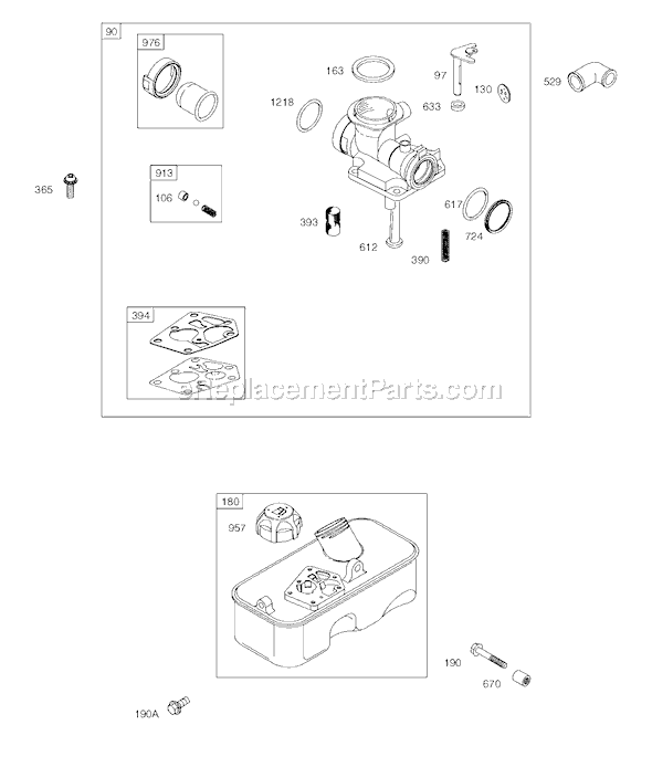 Page C Diagram and Parts List for 9E900SERIES  Briggs and Stratton Engine